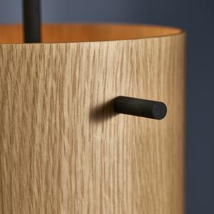 FRANDSEN Lampă suspendată FM 1954, stejar, Ø 16 cm, lemn, reglabil, Lemn, Camera de zi / sufragerie, Lemn, Design
