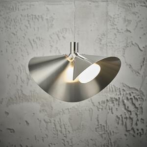 FRANDSEN Lampă suspendată Peel, culoare oțel, lățime 39 cm, reglabil, Metalic, Camera de zi / sufragerie, Metal, Design