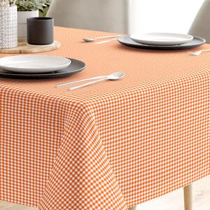 Goldea față de masă decorativă menorca - carouri mici portocalii și albe 80 x 80 cm
