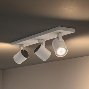 Philips Hue Spot LED Runner, 3 becuri, comutator de intensitate, alb, reglabil, Alb, Camera de zi / sufragerie, Aluminiu, Modern