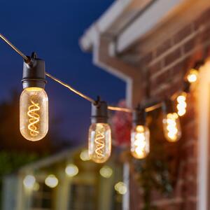 SMART GARDEN Ghirlandă luminoasă LED solară Vintage 365, 8 becuri, sticlă, IP44, Transparent, Sticlă
