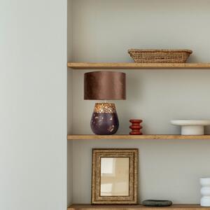 Näve Bronco lampă de masă, tutun, ceramică/piele artificială, înălțime 39 cm, Maro / Rugină, Camera de zi / sufragerie, Ceramică