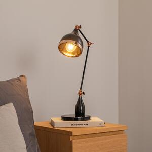 Opviq Lampa de masă Yildo 7015, negru/cupru, metal, înălțime 50 cm, Negru, Camera de zi / sufragerie, Metal