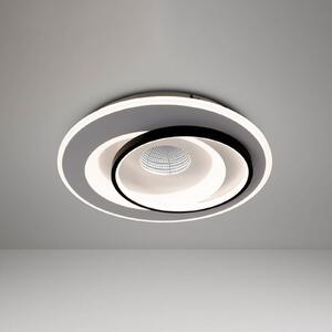 Näve Plafonieră LED Malea. alb/negru, metal, Ø 49 cm, CCT, reglabil, Negru, Camera de zi / sufragerie, Plastic, Modern