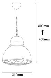 Opviq Lampă suspendată Saglam 3729, galben, fier, Ø 32 cm, reglabil, Galben, Camera de zi / sufragerie, Metal, Vintage
