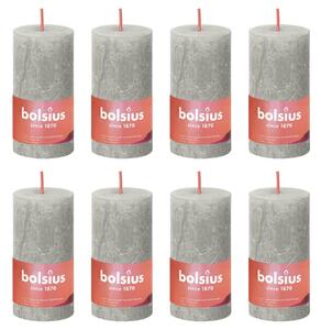 Bolsius Lumânări bloc rustice Shine, 8 buc., gri nisipiu, 100x50 mm 103668770321