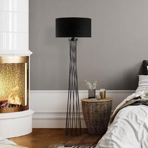 Opviq Lampadar Tall 13470, negru, pânză, înălțime 175 cm, Negru, Camera de zi / sufragerie, Țesătură / Textil