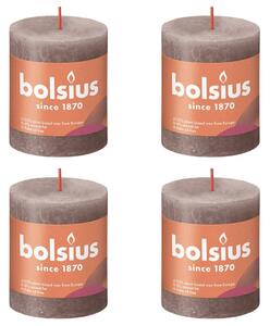 Bolsius Lumânări bloc rustice Shine, 4 buc. gri taupe rustic, 80x68 mm 103668780324