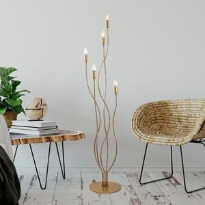 Opviq Lampadar Bonibon 13237 metal auriu înălțime 160 cm 5 becuri, Auriu / Alamă, Camera de zi / sufragerie, Metal, Modern