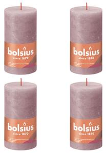 Bolsius Lumânări bloc rustice Shine, 4 buc., roz cenușiu, 130x68 mm 103668790339