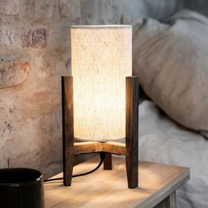 Markslöjd Lampa de masă Eruca, înălțime 34 cm, maro/bej, lemn/in, Lemn, Camera de zi / sufragerie, Lemn, Scandinavă