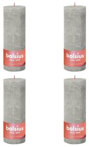 Bolsius Lumânări bloc rustice Shine, 4 buc., gri nisipiu, 190x68 mm 103668850321