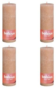 Bolsius Lumânări bloc rustice Shine, 4 buc., roz cețos, 190x68 mm 103668850304