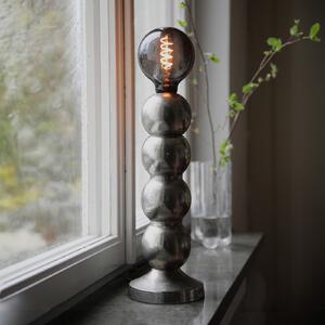 Markslöjd Lampă de masă Gong, argintie, metal, înălțime 33 cm, Metalic, Camera de zi / sufragerie, Metal