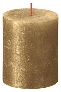 Bolsius Lumânări bloc rustice Shimmer, 4 buc., auriu, 80x68 mm 103667637082