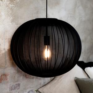 Markslöjd Lampă suspendată Florence, negru, Ø 50 cm, nailon, reglabil, Negru, Camera de zi / sufragerie, Țesătură / Textil, Scandinavă, glob