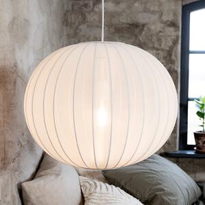 Markslöjd Lampă suspendată Florence, albă, Ø 50 cm, nailon, reglabil, Alb, Camera de zi / sufragerie, Țesătură / Textil, Scandinavă, glob