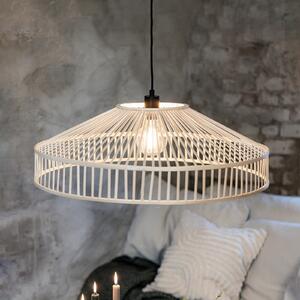 Markslöjd Lampă suspendată Tapa, cu ștecher, natur, bambus, Ø 70 cm, Lemn, Camera de zi / sufragerie, Bamboo