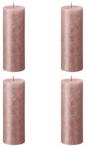 Bolsius Lumânări bloc rustice Shimmer, 4 buc., roz, 190x68 mm 103667656850