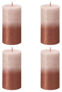 Bolsius Lumânări bloc rustic Sunset 4buc roz cețos/chihlimbar 130x68mm 103668647104
