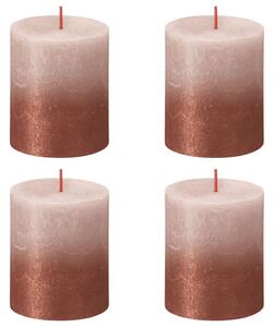 Bolsius Lumânări bloc rustice Sunset 4buc roz cețos/chihlimbar 80x68mm 103668637104