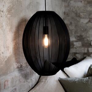 Markslöjd Lampă suspendată Florence, negru, Ø 40 cm, nailon, reglabil, Negru, Camera de zi / sufragerie, Țesătură / Textil, Scandinavă