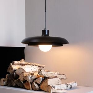 Dyberg Larsen Lampă suspendată Ava, negru, metal, Ø 44 cm, reglabil, Negru, Camera de zi / sufragerie, Metal, Modern