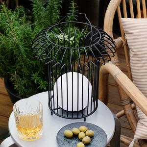 Dyberg Larsen Lampă de masă cu LED și baterie reîncărcabilă Basket, negru, metal, reglabil, Negru, Metal, Design