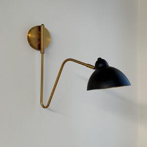Dyberg Larsen Futura aplică de perete, negru, metal, Negru, Camera de zi / sufragerie, Metal, Design