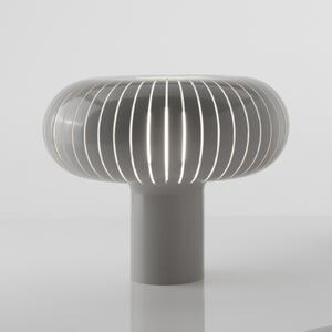 Kartell Lampa de masă Teresa, gri porumbel, Ø 50 cm, PMMA, reglabil, Gri, Camera de zi / sufragerie, Plastic, Design