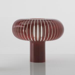 Kartell Lampa de masă Teresa, roșu burgund, Ø 50 cm, PMMA, reglabil, Roșu, Camera de zi / sufragerie, Plastic, Design