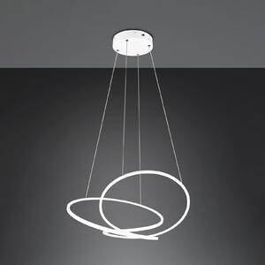 Trio Lighting Lampă suspendată Darvin LED, lungime 84 cm, alb mat, metal, CCT, reglabil, Alb, Camera de zi / sufragerie, Metal, Modern