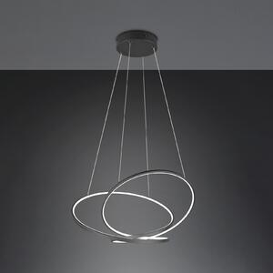 Trio Lighting Lampă suspendată cu LED Darvin lungime 84 cm negru mat metal CCT, reglabil, Negru, Camera de zi / sufragerie, Metal, Modern