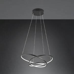 Trio Lighting Lampă suspendată cu LED Darvin lungime 64 cm negru mat metal CCT, reglabil, Negru, Camera de zi / sufragerie, Metal, Modern