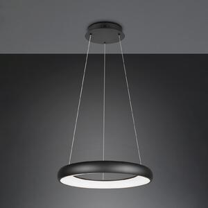 Trio Lighting Lampă suspendată Cardona LED, Ø 62 cm, negru, CCT, metal, reglabil, Negru, Camera de zi / sufragerie, Metal, Modern