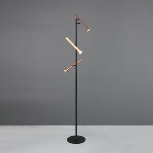 Trio Lighting Lampadar LED Fiato, 3 becuri, negru mat, metal, dimabil, reglabil, Negru, Camera de zi / sufragerie, Metal