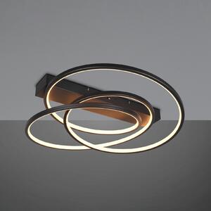 Trio Lighting Darvin LED plafonieră, negru, metal, plastic, CCT, reglabil, Negru, Camera de zi / sufragerie, Metal, Modern