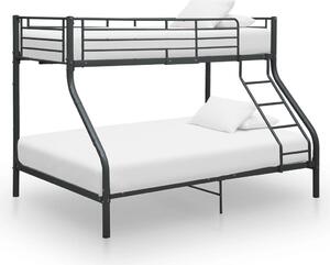 Cadru de pat supraetajat negru 140 x 200/90 x 200 cm metal