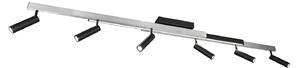 Trio Lighting Spot de plafon Zeno LED, 6 spoturi, aluminiu periat/negru, metal, reglabil, Metalic, Camera de zi / sufragerie, Metal, Modern