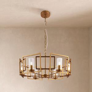 Maytoni lampă suspendată Bowi, Ø 65,6 cm, aurie, 6 x E14, reglabil, Auriu / Alamă, Camera de zi / sufragerie, Metal, Antichitate