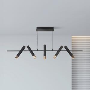 Searchlight Lampă suspendată Cylinder LED, negru/oglucid, metal, 120 cm lungime, Negru, Camera de zi / sufragerie, Metal, Modern