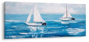 Tablou - Pictură yacht pe mare (120x50 cm)