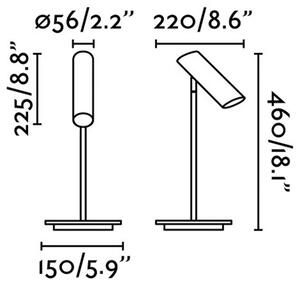 FARO BARCELONA Lampă de masă Link, negru mat, oțel, înălțime 46 cm, Negru, Camera de zi / sufragerie, Metal, Modern