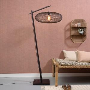 Good & Mojo GOOD MOJO Lampă cu arc Cango mare, negru, înălțime 176 cm, Negru, Camera de zi / sufragerie, Bamboo, Design
