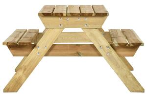 Masă de picnic cu bănci, 110x123x73 cm, lemn de pin tratat