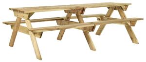 Masă de picnic cu bănci, 220x122x72 cm, lemn de pin tratat