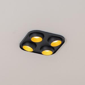 BEGA Bega LED spot de încastrat Studio Line negru/zahăr, 4 becuri., reglabil, Auriu / Alamă, Camera de zi / sufragerie, Plastic, Plafon cu flacără multiplă