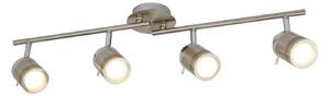 Searchlight Spot de plafon Samson, argintiu, metal, 4 becuri, IP44, reglabil, Gri, Camera de zi / sufragerie, Metal, Modern