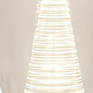 Searchlight Lampă de masă Cyclone LED, crom/limpede, sticlă, înălțime 20,5 cm, Transparent, Camera de zi / sufragerie, Sticlă, Modern
