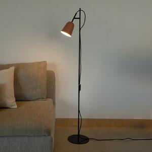 FARO BARCELONA Studio lampadar, roz/negru, oțel, înălțime 132,5 cm, Roz / Rosé, Camera de zi / sufragerie, Metal